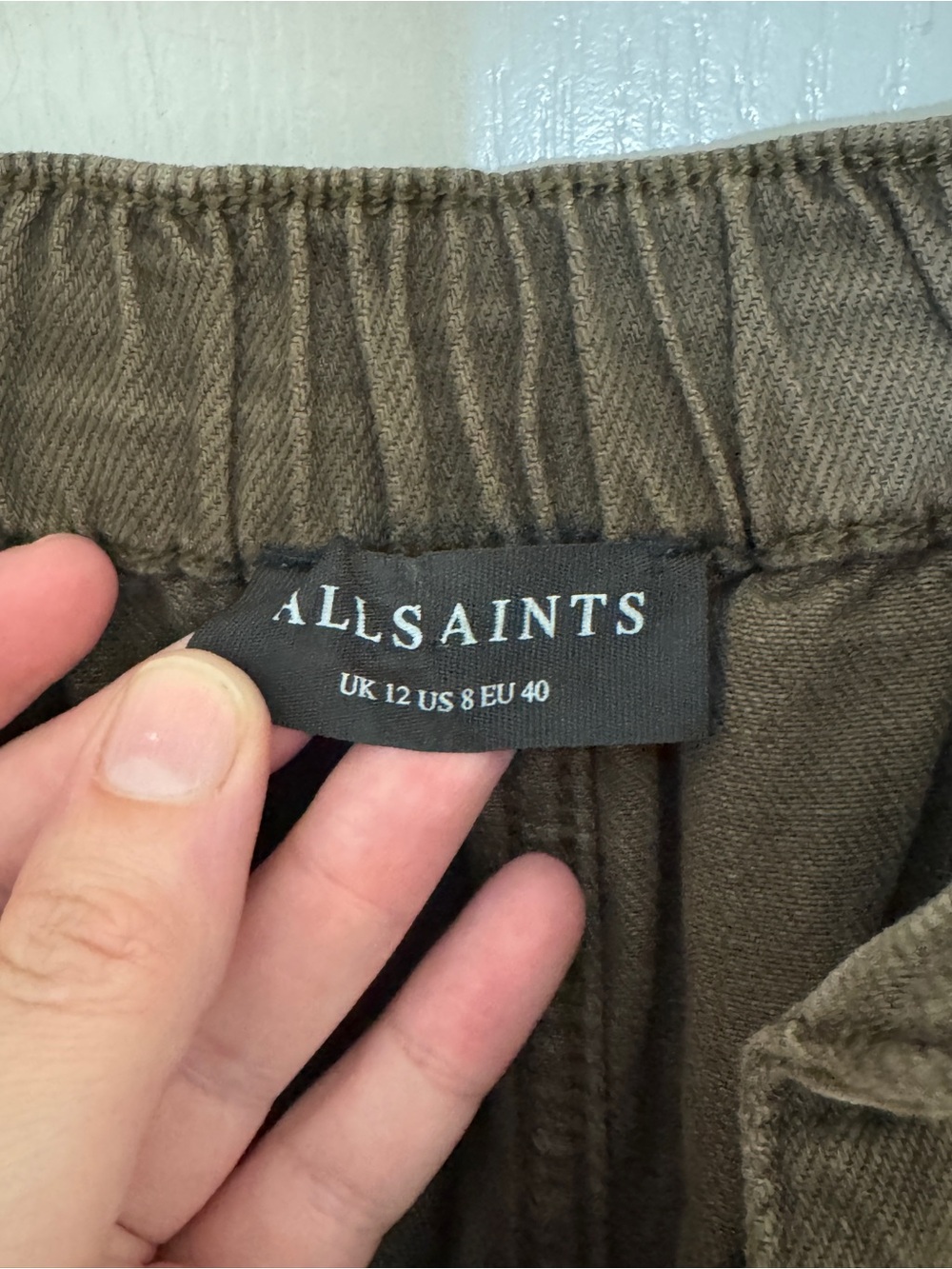 ALLSAINTS Olive Green Cargo Jogger Pants Utility Gorpcore Streetwear Sz 8 - Picture 9 of 10